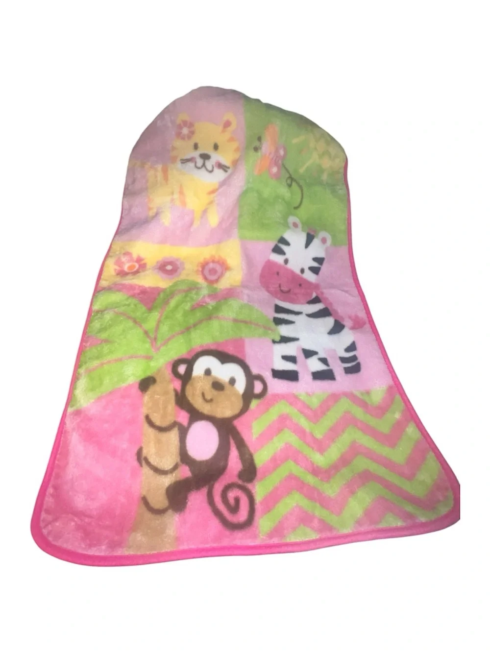 Garanimals Pink Jungle Safari Plush Baby Blanket